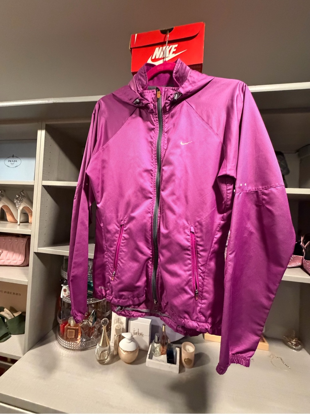 Nike Women's Bright Purple Zip-Up Bomber Jacket